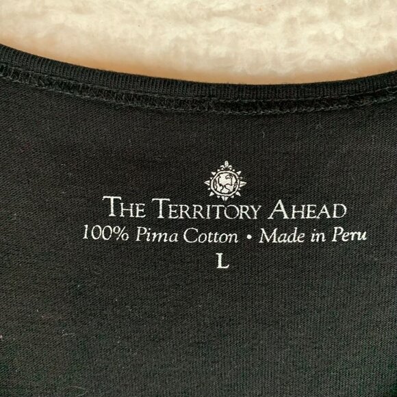 The Territory Ahead Women's Black V-neck Pima Cotton Shift Dress Size‎ L 9186 - Picture 2 of 7